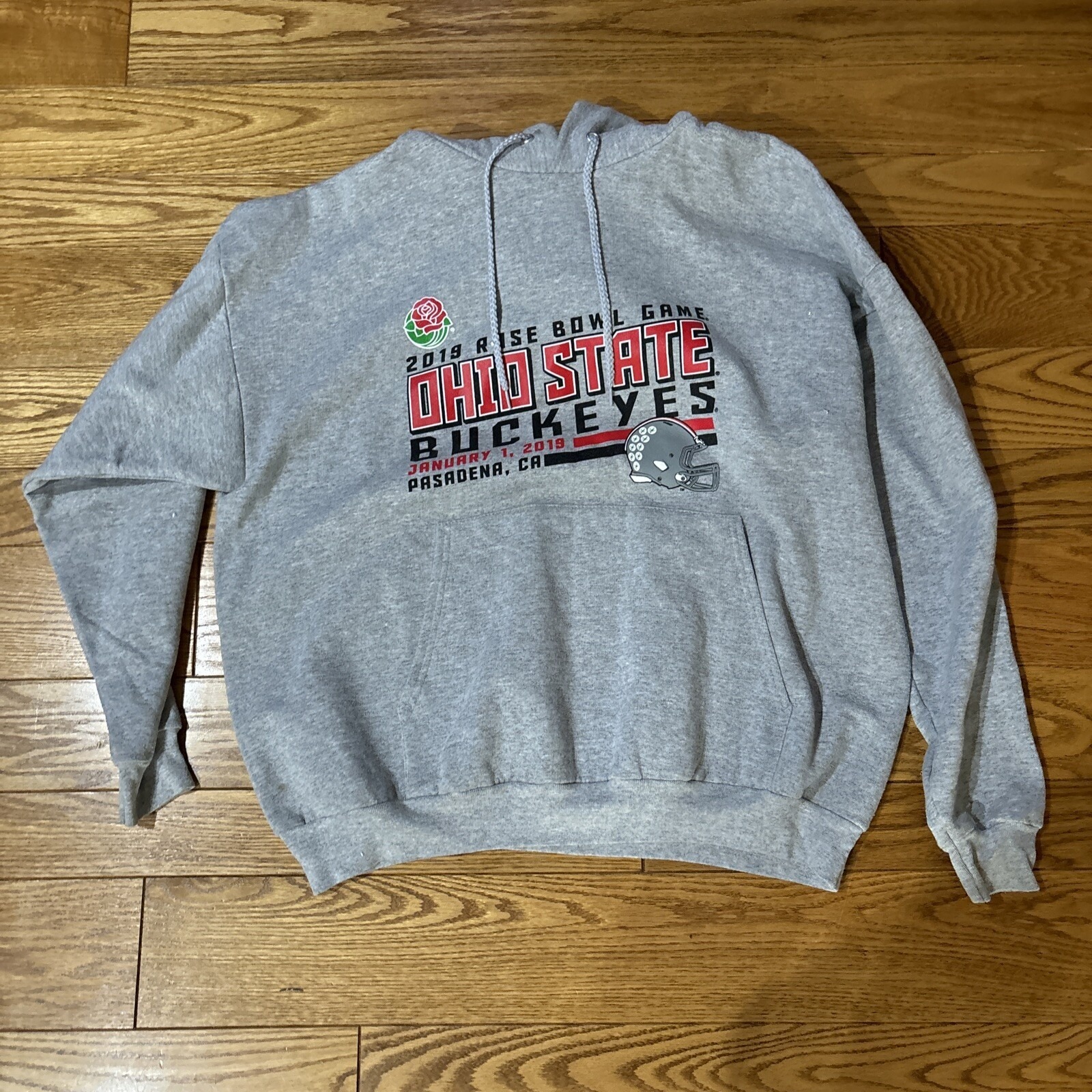 2019 Rose Bowl Ohio State Buckeyes Ncaa Football Gray Hanes Hoodie Size 2xl